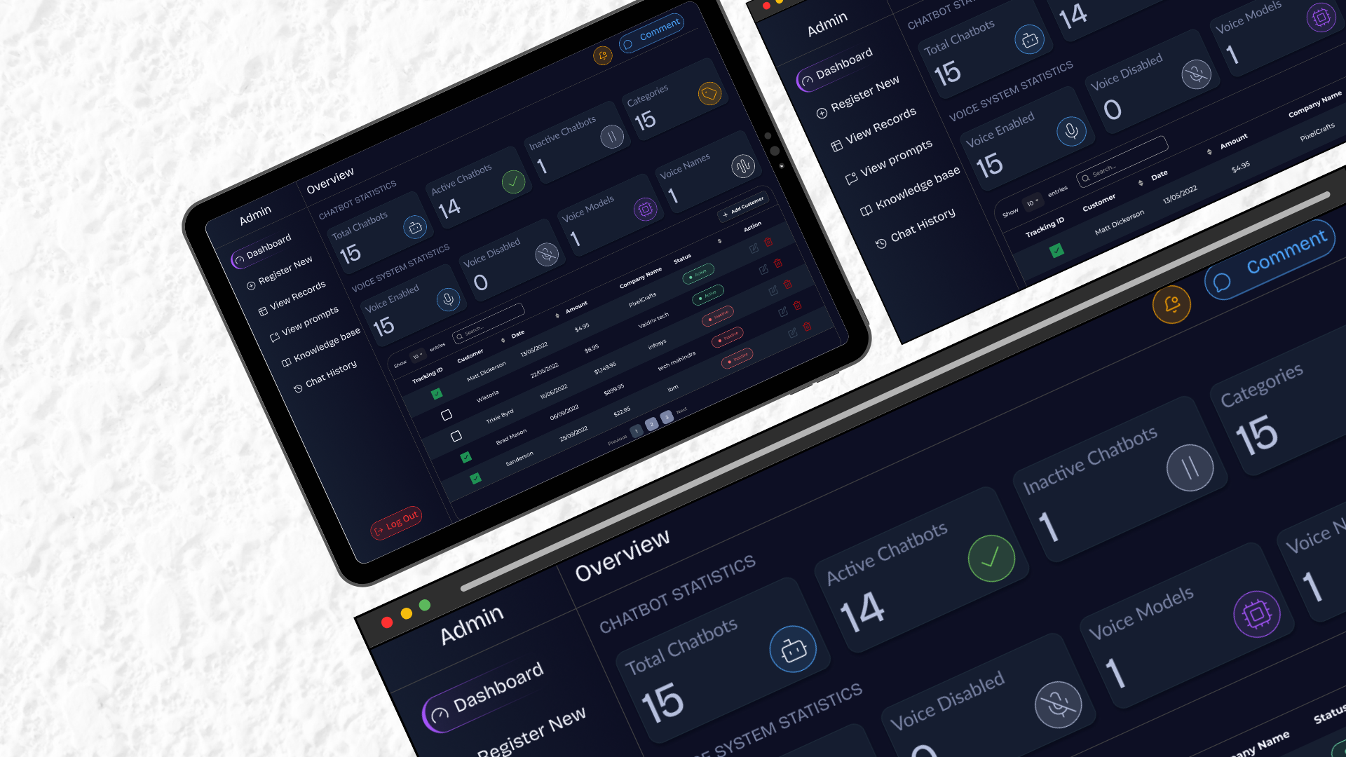 ViA admin panel for AI chatbots and voice assistants