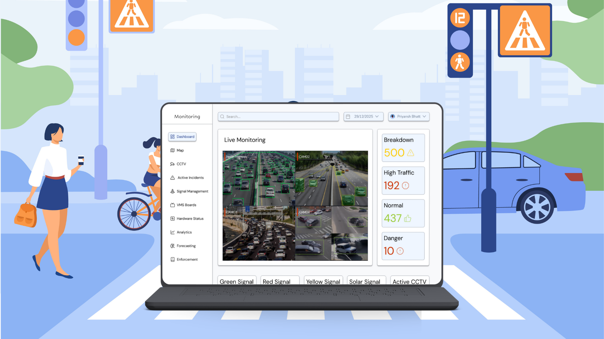 Traffic monitoring system dashboard